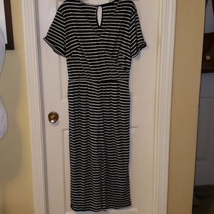 Black & White Wide Leg Cropped Romper